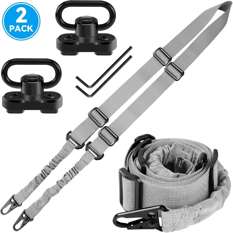 REERON Two Point Traditional Sling with Mounts - Adjustable Extra Long Two Point Traditional Sling with 2 Pack 1.25" QD Sling Rail Swivel Mounts for Mlock - Image 2
